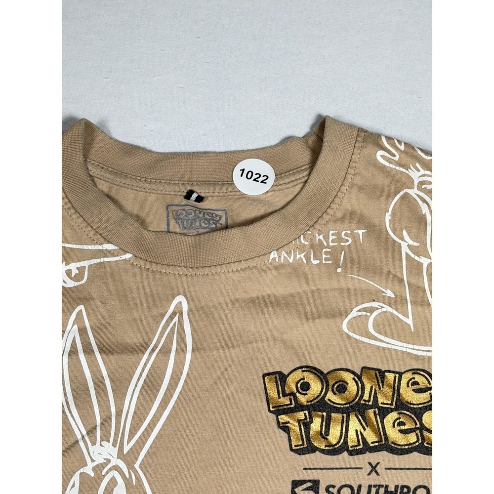 Looney Tunes Southpole Shirt Mens Medium Beige Bugs Bunny Blueprint Graphic Tee - Picture 7 of 8